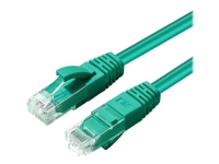 MicroConnect – Patch-kabel – RJ-45 (hane) till RJ-45 (hane) – 15 m – 5 mm – UTP – CAT 6a – halogenfri inomhus formpressad rund hakfri – grön