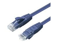 MicroConnect – Patch-kabel – RJ-45 (hane) till RJ-45 (hane) – 15 m – 5 mm – UTP – CAT 6a – halogenfri inomhus formpressad rund hakfri – blå