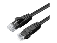 MicroConnect – Patch-kabel – RJ-45 (hane) till RJ-45 (hane) – 3 m – 5 mm – UTP – CAT 6a – halogenfri inomhus formpressad rund hakfri – svart