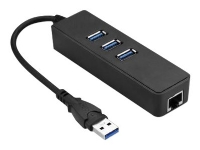 MicroConnect – Hubb – 3 x USB 3.2 Gen 1 + 1 x 10/100/1000 – skrivbordsmodell