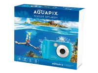 Easypix Aquapix W2024 Splash – Digitalkamera – kompakt – 5.0 MP / 16.0 MP (interpolerat) – 720 p – undervatten upp till 3 m – isblå