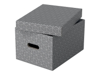 Esselte Home - Lagerboks - medium - grå (en pakke 3) Arkivering - Arkiv bokser / Mapper - Oppbevaringsbokser