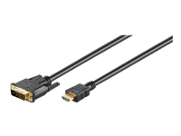 MicroConnect – Adapterkabel – dubbel länk – HDMI hane till DVI-D hane – 5 m – svart – tumskruvar dubbelriktad 1080p stöd 60 Hz