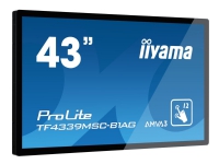 iiyama ProLite TF4339MSC-B1AG - 43 Diagonalklasse (42.5 synlig) LED-bakgrunnsbelyst LCD-skjerm - interaktiv digital skilting - med pekeskjerm (multiberørings) - 1080p 1920 x 1080 - matt svart PC tilbehør - Skjermer og Tilbehør - Digitale skilt