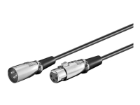 MicroConnect – Ljudförlängningskabel – XLR3 hona till XLR3 hane – 5 m – svart