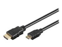 MicroConnect – Hög hastighet – HDMI-kabel med Ethernet – mini-HDMI hane till HDMI hane – 3 m – svart – 4K60 Hz (4096 x 2160) stöd
