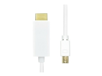 ProXtend – Adapterkabel – Mini DisplayPort hane till HDMI hane – 3 m – trippelskärmad – vit – 4K30 Hz (3840 x 2160) stöd