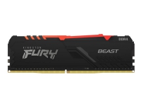 Kingston FURY Beast RGB – DDR4 – modul – 32 GB – DIMM 288-pin – 3200 MHz / PC4-25600 – CL16 – 1.35 V – ej buffrad – icke ECC – svart