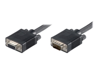 MicroConnect – VGA-förlängningskabel – HD-15 (VGA) (hona) till HD-15 (VGA) (hane) – 5 m – tumskruvar 1080p support 60Hz (VGA) – svart