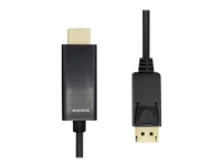 ProXtend – Adapterkabel – DisplayPort hane spärrad till HDMI hane – 2 m – dubbelt skärmad – svart – 4K30 Hz (3840 x 2160) stöd