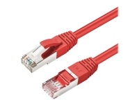MicroConnect - Patch-kabel - RJ-45 (hane) till RJ-45 (hane) - 10 m - 6 mm - S/FTP - CAT 6a - halogenfri, inomhus, formpressad, hakfri - röd