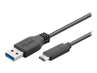 MicroConnect – USB-kabel – USB-C (hane) till USB typ A (hane) – USB 3.2 Gen 2 – 3 A – 50 cm – USB Power Delivery (60W) – svart