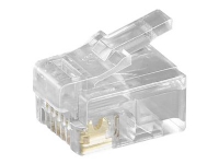 MicroConnect – Telefonkontakt – RJ-12 (hane) – oskärmad – transparent (paket om 10)