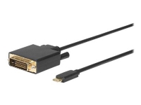 MicroConnect – Adapterkabel – dubbel länk – USB-C hane till DVI-D hona – 1.8 m – svart – 1080p stöd 60 Hz