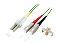 MicroConnect – Nätverkskabel – LC/UPC-multiläge (hane) till SC/UPC-multiläge (hane) – 5 m – 2 mm – fiberoptisk – duplex – 50/125 mikron – OM5 – halogenfri – limegrön