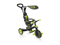 Globber EXPLORER TRIKE 4in1, Gutt/Jente, Front trekk, Rett opp, Barn, Solide hjul, Svart, Grønn