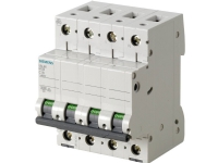 SIEMENS Automatsikring B 10A 3 polet + nul B-karakteristik 6kA kortslutningsbrydeevne 400AC 60VDC 72 mm bred