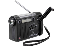 Renkforce RF-CR-200 Kuffertradio FM, AM (1018), KW Nødradio genopladelig, Solcellepanel, Håndsving, Vækkefunktion, Lommelygte Sort TV, Lyd & Bilde - Stereo - Radio (DAB og FM)