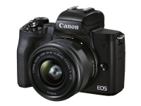 Canon EOS M50 Mark II – Digitalkamera – spegellöst – 24.1 MP – APS-C – 4 K / 24 fps – 3x optisk zoom EF-M 15 – 45 mm IS STM-lins – Wi-Fi Bluetooth – svart
