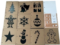 Stencils julemotiver 15x15cm 10stk. ass. Verktøy & Verksted - Håndverktøy - Diverse håndverktøy