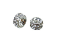 Carioca Mellemstykke dobbelt m/rhinsten 8mm 10stk FS