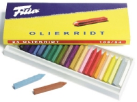 Oliekridt - ass. farver - (24 stk.) Skole og hobby - Faste farger - Fargekritt til skolebruk