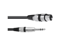 Omnitronic 30225195 XLR-adapterkabel [1x XLR-kontakt 3-stift – 1x Jack 6,3 mm (stereo)] 0,90 m Svart