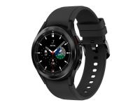 Samsung Galaxy Watch4 Classic - 42 mm - svart - smart klocka med ridge-sportband - fluoroelastomer - svart - display 1.2 - 16 GB - NFC, Wi-Fi, Bluetooth - 46.5 g