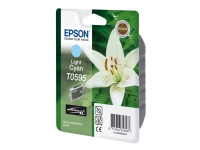 Epson T0595 - 13 ml - lys cyan - original - blister - blekkpatron - for Stylus Photo R2400 Skrivere & Scannere - Blekk, tonere og forbruksvarer - Blekk