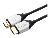 MicroConnect Premium – HDMI-kabel med Ethernet – HDMI hane till HDMI hane – 30 m – hybrid koppar/fiberoptisk – svart – hybrid aktiv optisk kabel Dolby TrueHD-support 4K60 Hz (4096 x 2160) stöd