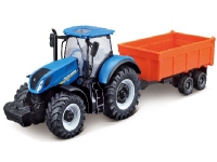 Tractor w/tipping trailer N.H T7.615 10cm blue