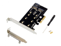 MicroConnect - Grensesnittsadapter - M.2 - M.2 NVMe Card - PCIe 3.0 x4, SATA 6Gb/s - svart sølv PC tilbehør - Kontrollere - IO-kort