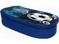 Pencil case Donau Pencil case-cosmetic bag DONAU Soccer Style empty oval 20×7.4x4cm blue