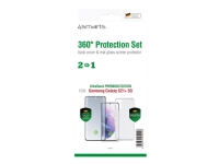 4smarts Premium 360° Protection Set UltraSonix - Baksida för mobiltelefon - polykarbonat, termoplastisk polyuretan (TPU) - svart - för Samsung Galaxy S21+ 5G