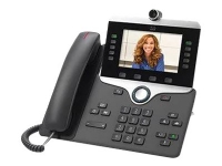 Cisco IP Phone 8845 – IP-videotelefon – med digital kamera Bluetooth interface – SIP SDP – 5 rader – träkol – TAA-kompatibel