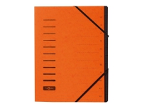 Pagna Office - Klassifikasjonsmappe - 12 rom - 12 deler - bokryggbredde: 5 mm - for A4 - med fliker - oransje Arkivering - Elastikmapper & Chartekker - Sortering av mapper