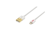 Ednet 31021, 1 m, Lightning, USB A, Hvit, Nickel, USB 2.0 PC tilbehør - Kabler og adaptere - Datakabler