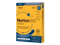 Norton 360 Deluxe – Boxpaket (1 år) – 5 enheter 50 GB onlinelagring – Win Mac Android iOS – tyska