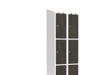 Garderobeskab 2x400 mm Lige tag 3-delt søjle Laminat dør Nocturne wood Cylinderlås Kjøkkenapparater - Storkjøkken utstyr - Inventar - Skap