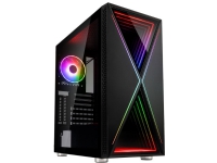 Kolink Void X, Midi Tower, PC, Sort, ATX, EATX, Micro ATX, Mini-ITX, Plast, Stål, Herdet glass, Spilling