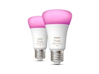 Philips Hue White and Color Ambiance – LED-glödlampa – E27 – 6.5 W (motsvarande 60 W) – klass F – 16 miljoner färger – 2000-6500 K – (paket om 2) – 1100lm