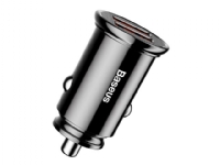 Baseus - Bilstrømadapter - 30 watt - 5 A - QC 3.0 - 2 utgangskontakter (2 x USB) - svart Tele & GPS - Batteri & Ladere - Billader