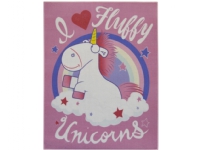 Bilde av Minions I Love Fluffy Unicorns De Luxe Gulvtæppe Til Børn 95x125