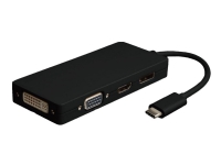 MicroConnect – Videokort – USB-C hane till HD-15 (VGA) HDMI DisplayPort DVI-D hona – svart – 4K60Hz stöd