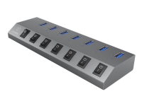 ICY BOX IB-HUB1701-C3 – Hubb – 7 x SuperSpeed USB 3.0 – skrivbordsmodell