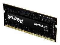 Kingston FURY Impact - DDR3L - modul - 4 GB - SO DIMM 204-pin - 1600 MHz / PC3L-12800 - CL9 - 1.35 / 1.5 V - ikke-bufret - ikke-ECC - svart PC-Komponenter - RAM-Minne
