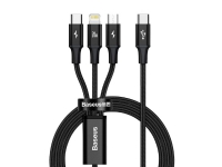 Baseus Rapid Series - USB-C til Lightning / USB-C / mikro USB-tilkoblingskabel 20W 1,5m (svart) PC tilbehør - Kabler og adaptere - Datakabler