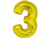 Bilde av Godan Folieballong Nummer 3, Gull, 85 Cm