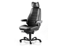 Kontorstol KAB Seating Controller White-Line Sort tekstil fighter