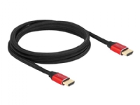 Delock – Ultra High Speed – HDMI-kabel – HDMI hane till HDMI hane – 2 m – trippelskärmad – röd – guldblinkade kontakter 8K60 Hz (7680 x 4320) stöd